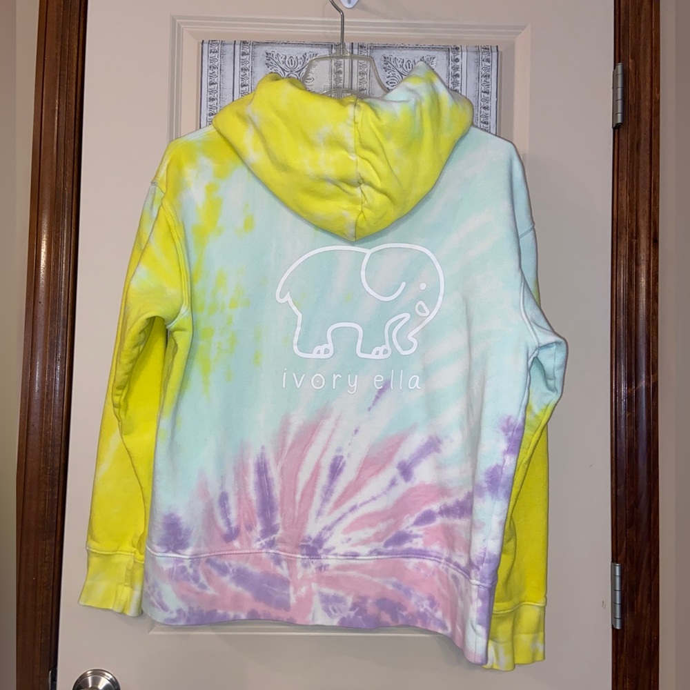 Ivory🐘Ella Sz-M GUC 💯Soft Cotton Hoodie Tie-dyed/Warm/Layering/Pocket Sweatshirt